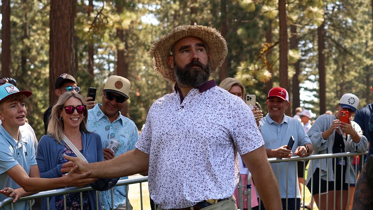 Incredible images show how close Travis and Jason Kelce came to run-in with bear at celebrity golf tournament