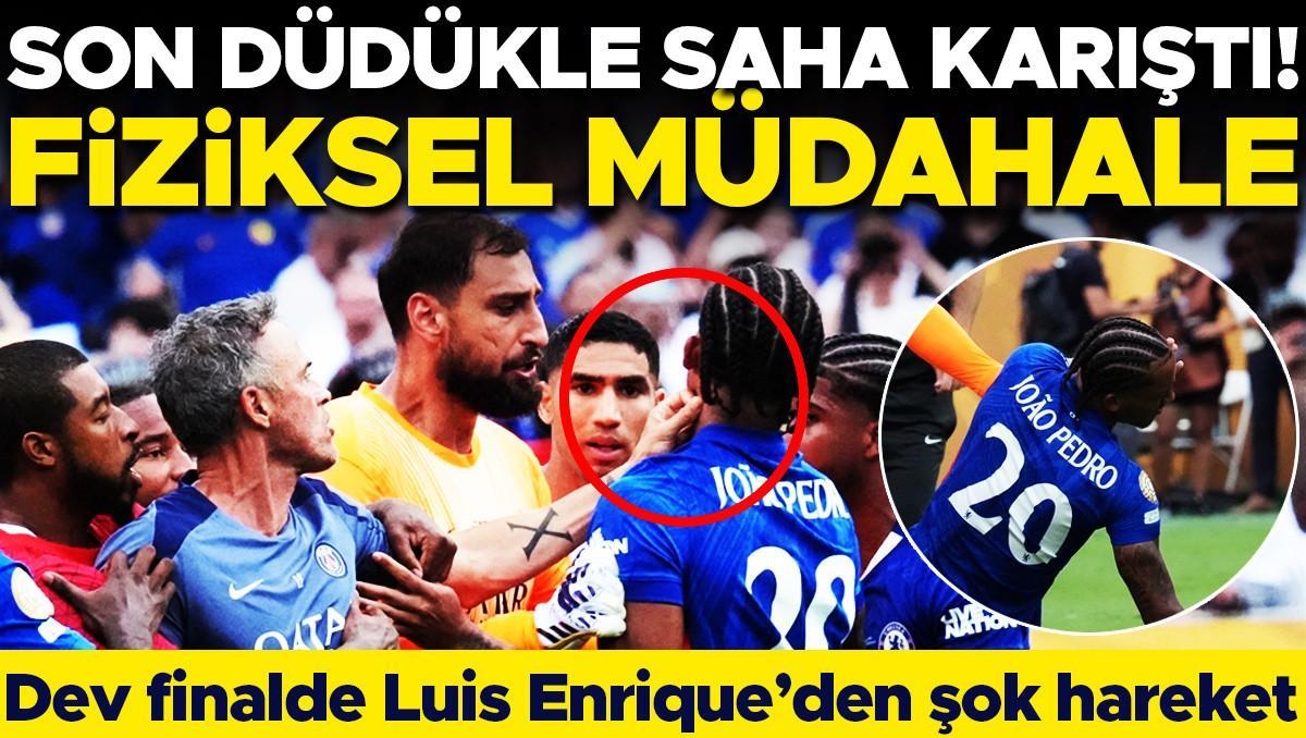 Chelsea - PSG maçının sonunda ortalık karıştı! Luis Enrique, yıldız futbolcuya vurdu