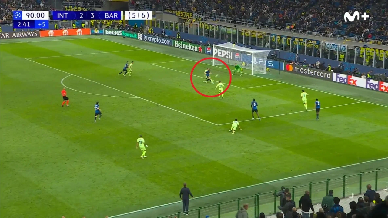 Mit diesem Tor in der 93. Minute unterlag Acerbi Barça und erzwang im Rückspiel des Halbfinales der Champions League eine Verlängerung.