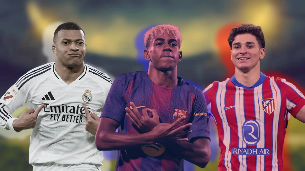 Kylian Mbappé, Lamine Yamal ve Julián Álvarez, süperstarlar La Liga şampiyonluğu için üçlü bir yarışta.