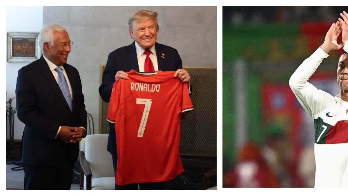 Cristiano Ronaldo, Donald Trump'a imzasını taşıyan güçlü mesajını sunuyor.