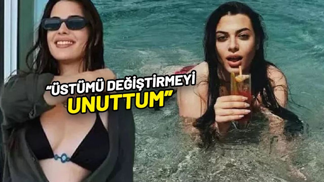Defne Samyeli's daughter Derin Talu arrived at the airport in a bikini
