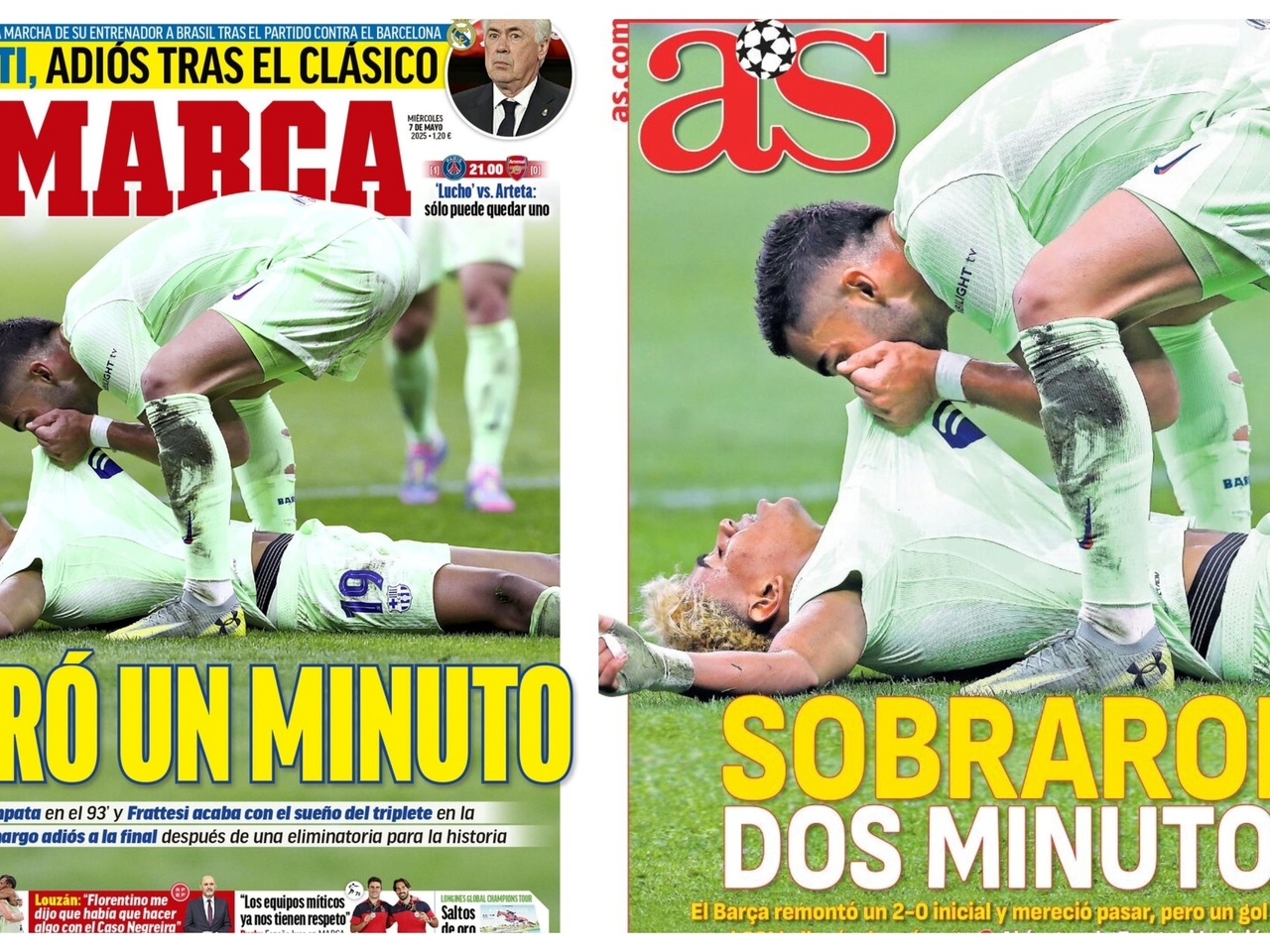 Inter, finalista de la Champions: las tapas de los diarios de Italia y España después del dramático triunfo ante el Barcelona