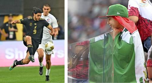 Taraftarlar baskınlara meydan okuyarak Dominik Cumhuriyeti'ni yenen El Tri'yi destekliyor.