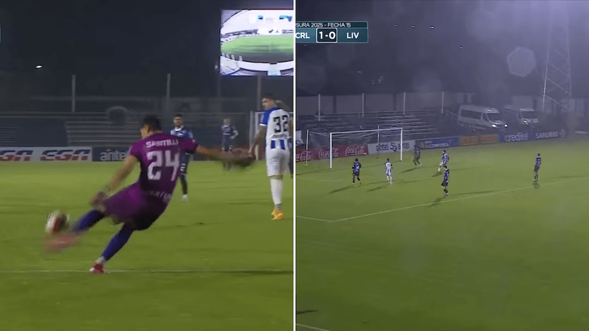 Аргентинский вратарь, вошедший в историю Уругвая, забив гол из своей штрафной площади.